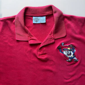 Vintage 90s ACME Clothing Taz Golf Polo Shirt Mens XL Red Looney Tunes